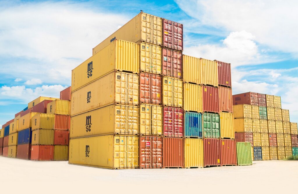 Seamless container logistics symbolising harmonised reference data